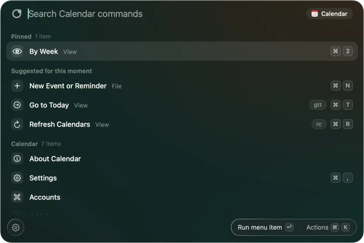 Apropos over Calendar