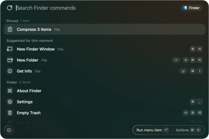 Apropos over Finder
