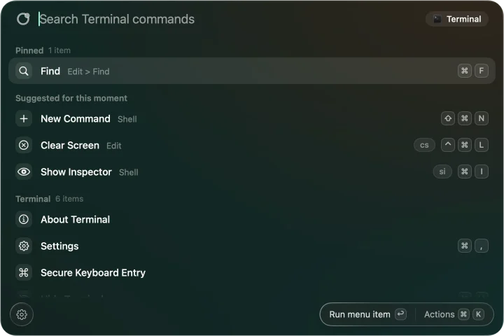 Apropos over Terminal