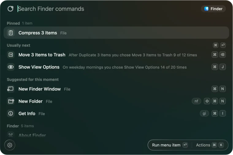 Usually next: two commands with the reason for each